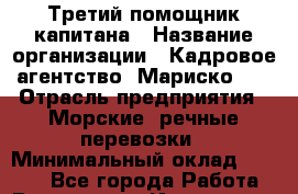 Третий помощник капитана › Название организации ­ Кадровое агентство "Мариско-2" › Отрасль предприятия ­ Морские, речные перевозки › Минимальный оклад ­ 1 400 - Все города Работа » Вакансии   . Ивановская обл.